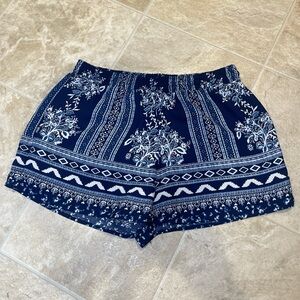 Altar’d State Blue White Flowy Shorts L